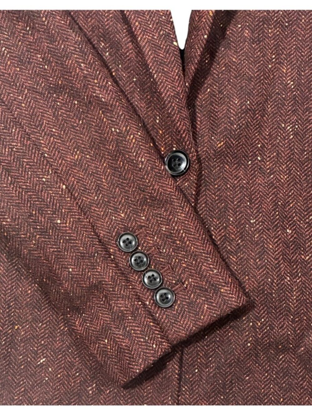 Banana Republic Burgundy Tweed Blazer Size 12 Wool Blend One-Button business pro - Picture 6 of 10